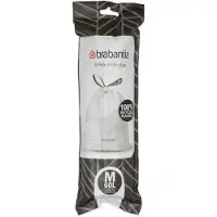 Brabantia 8x Perfectfit Vuilniszak Met Trekbandsluiting Code M 60 Liter 10 Zakken