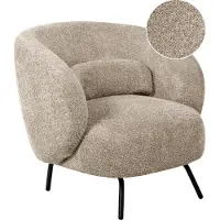 Beliani MAKELA - Fauteuil - Taupe - Bouclé