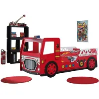Vipack Carbeds fire truck bed 90 x 200 cm rood