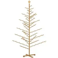 vidaXL Houten kerstboom met standaard Bruin 210 cm Massief grenenhout