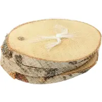 HBX natural living Berkschijf Ovaal Groot Set A 3 Bruin bruin Hout Kerststukje