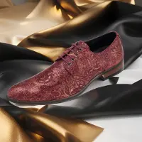 Lureaux Red Paisley Panther - - Nette Kleurrijke Schoenen Met - Of Zonder - Print - Heren
