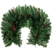 Ruhhy Kerstslinger - groen - 100 cm - incl decoratie - buigbaar - kerst - kerstboomversiering - guirlande
