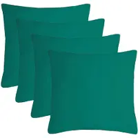 Stof Textile sierkussen Nelson - 4x - emerald groen - 40 x 40 cm - bank kussens - zitkussens - binnen/buiten - polyester