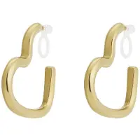 Yehwang Clip oorbellen hart - goud - stainless steel - oorbel - geen gaatje nodig - roestvrij staal - hart - hartje - cadeau