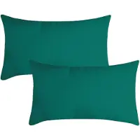 Stof Textile sierkussen Nelson - 2x - emerald groen - 30 x 50 cm - bank kussens - zitkussens - binnen/buiten - polyester