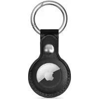 TechProtection Leren AirTag 1 / 2 Hanger Zwart