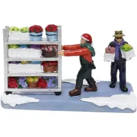 Santaville Florists with Flower Cart Polyresin 14cm