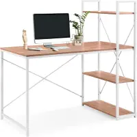 Hjh LIVING Computertafel / bureau Easy Up3 incl. plank wit/eiken