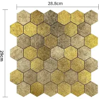 BES LED Zelfklevende Mozaïek Tegel - Afimera Honey Stone Hexagon XL - Honing - 29x28.8x4mm