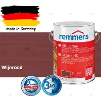 Remmers HK-Lazuur 3in1 Wijnrood 2,5L – Premium Houtbeschermingsbeits voor Buiten – Oplosmiddelhoudend – UV- & Vochtwerend – Impregneer, Grondlaag & Beits in Eén