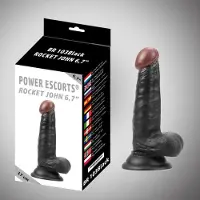Power Escorts - Rocket John - Realistische Dildo - 6.7 Inch / 17 cm - BR103 - Zwart