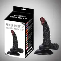 Power Escorts - Rocket John - Realistische Dildo - 6.5 Inch / 16.5 cm - BR102 - Zwart