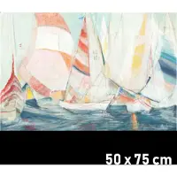 Allernieuwste.nl Canvas Schilderij Zeilboten Zeegezicht - Kunst aan je Muur - Modern - Kleur - 50 X 75 cm