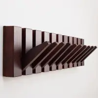 Urban State Piano kapstok - donker hout - wandkapstok - 10 haken - kapstok hangend - walnoot finish