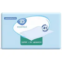 Ontex iD ID Essential Underpads Super 40 x 60 cm - 9 paquets de 30 protections