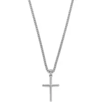 Frank 1967 7FN-0075 – Ketting Heren – Kruis Ketting – Gourmet – Roestvrij Staal – Zilverkleurig – 3 mm – 50 cm – Cadeau voor Mannen