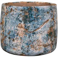 Ter Steege Bloempot Masha Kobalt Blauw-Multicolour D 19 cm H 15 cm Opening 15.7 cm