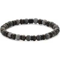 Frank 1967 7FB-0832 – – Heren Armband – Kralenarmband 6 mm – Spectroliet – Zwartkleurig