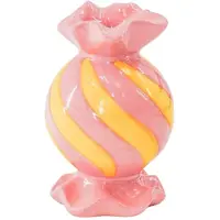 House Vitamin Candle holder- toffee candy-pink/ yellow- 8,5x8,5x13 cm