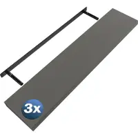 Casaria Wandplank Zwevend 3 Stuks Grijs MDF 110x23x3,8cm