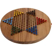 Engelhart Chinese Checkers Round - Maat XL – Houten Strategiespel – 2 tot 6 Spelers – Sterrenhalma Bordspel –