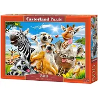 Castorland African Selfie – Puzzel – 500 stukjes – Satijnen afwerking – Perfecte pasvorm – Europese kwaliteit