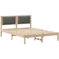 vidaXL Bedframe Donkergrijs 140 x 200 cm Massief grenenhout