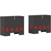 vidaXL Kippenvoerbak 2 pcs Zwart 60,5 x 29 x 51 cm Koudgewalst Staal