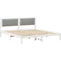vidaXL Bedframe, lichtgrijs, 200 x 200 cm, massief dennenhout