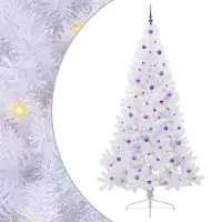 vidaXL Kunstkerstboom met 300 LED Wit 240 cm PVC en Staal