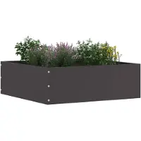 vidaXL Grasafscherming Zwart 40 x 40 x 13 cm Staal