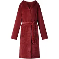 vidaXL Badjas Hoodie Bordeaux Rood M Flanel