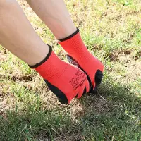 vidaXL Werkhandschoenen 12 st Rood en Zwart 8 / m Latex Coating