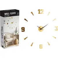 Koopman - Wandklok - Goud - 60 cm - Modern Loft Stijl - Decoratieve Stickers