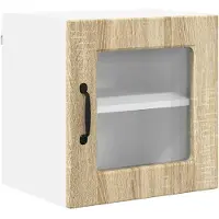 vidaXL Wandglas Kasten PORTO Sonoma Eik 40 x 31 x 40 cm Bewerkt hout