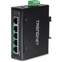 Trendnet 5-poorts industriële gigabit poe+ din-rail switch zwart Router, Wifi, Netwerk 5-POORTS INDUSTRIËLE GIGABIT POE+ DIN-RAIL SWITCH