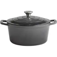 Assheuer & Pott Braadpan met deksel 4L gietijzer antraciet, Pan + steelpan, Grijs