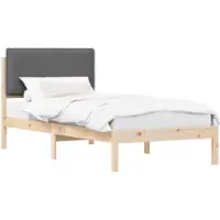 vidaXL Bedframe met Gevoerde Hoofdbord Donkergrijs 100 x 200 cm