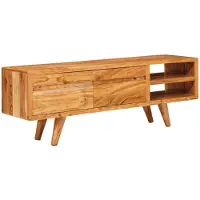 vidaXL TV Kast met plank Bruin 110 x 30 x 40 cm Massief Acacia Hout