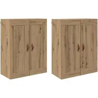 vidaXL Wandkast 2 st Artisan Eiken 69,5 x 34 x 90 cm Bewerkt hout