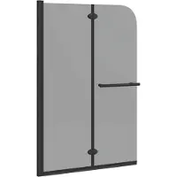 vidaXL Douche Omheining Zwart 95 x 140 cm ESG Glas en Aluminium