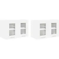 vidaXL Hangkast 2 st Wit Bewerkt hout