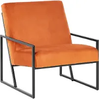 Beliani DELARY - Fauteuil - Oranje - Fluweel