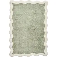 Beliani NANGAL - Badmat - Groen/Beige - 60 x 90 cm - Katoen