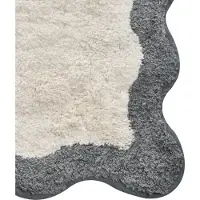 Beliani NANGAL - Badmat - Beige/Grijs - 60 x 90 cm - Katoen