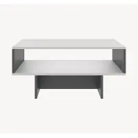 En.casa Salontafel Mjölby, bijzettafel, 36,4 x 80 x 45 cm, rechthoekige salontafel voor de woonkamer, wit/antraciet