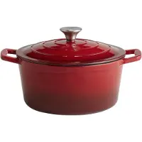 Aps Braadpan met deksel 4L gietijzer rood, Pan + steelpan, Rood