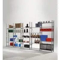 Ssi Legbordstelling R3000, B 5155 x H 2278 mm, basis-/aanbouwstelling, 25 gegalvaniseerde legborden, 400 mm diep
