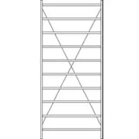 Ssi Basis stelling R 3000, 10 legborden, B 1345 mm x D 600 mm, legborden gelakt
